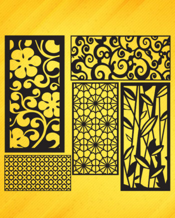 Kit 5 Panels Patterns Decorative Square Grids For Laser Cutting DXF CDR ...