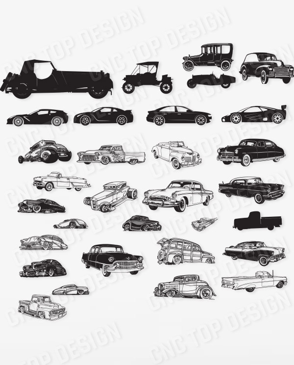 Cars Design for CNC - DXF SVG CDR EPS PNG AI - Free DXF file Downlads ...